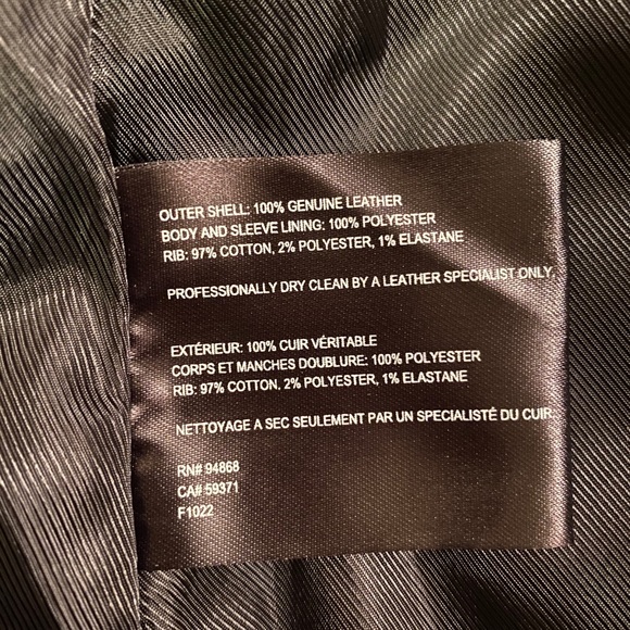 BERNARDO BLACK LEATHER BIKER MOTO JACKET SLIM XS - Picture 8 of 9